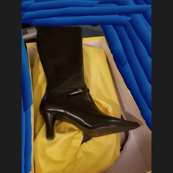 JOAN & DAVID CIRCA CjStanton Black Leather Boots 8M NEW w/o Tags - Picture 4 of 10